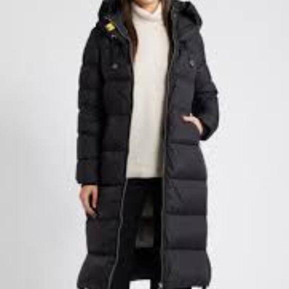 Parajumpers Jackets & Blazers - EUC Parajumpers PANDA LONG DOWN JACKET Puffer BlACK Large Silver Foil Quilted